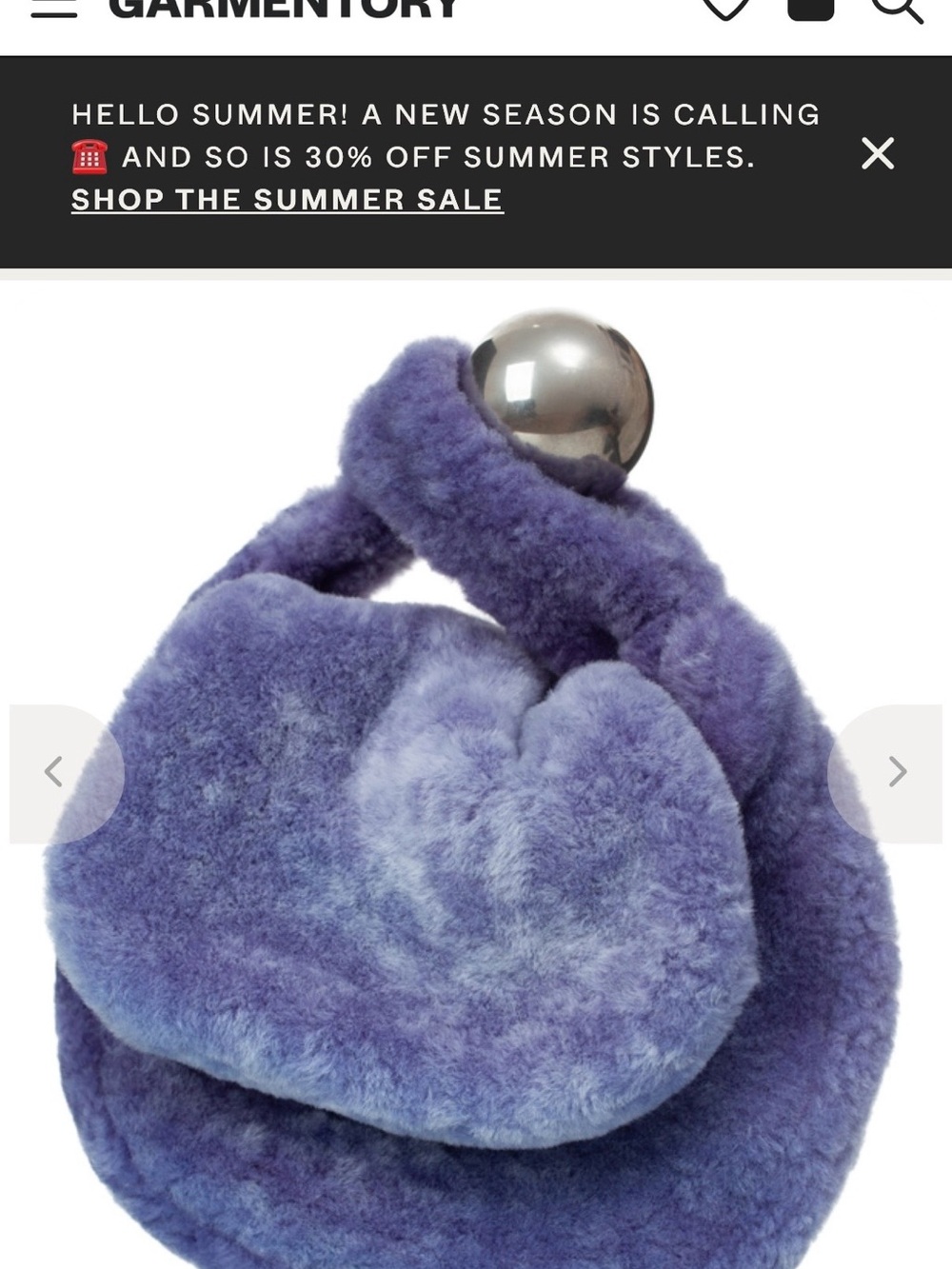 Jil Sander Plush Lavender Mini Knot Bag